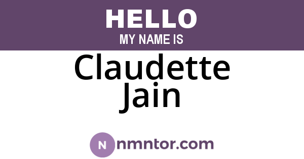 Claudette Jain