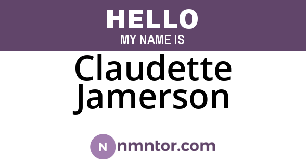 Claudette Jamerson