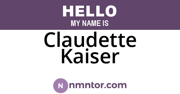 Claudette Kaiser