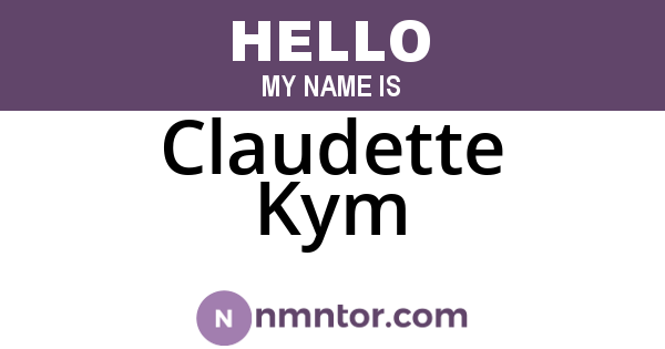 Claudette Kym