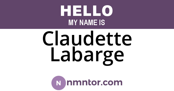 Claudette Labarge