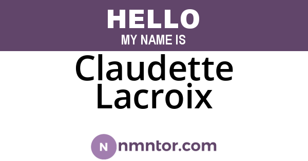 Claudette Lacroix