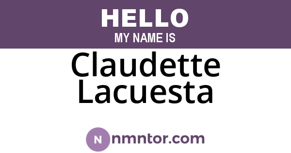 Claudette Lacuesta
