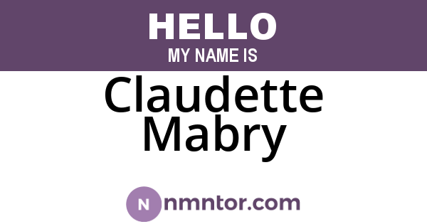 Claudette Mabry