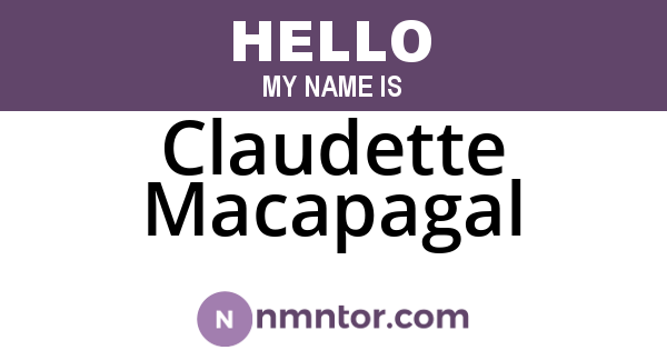 Claudette Macapagal