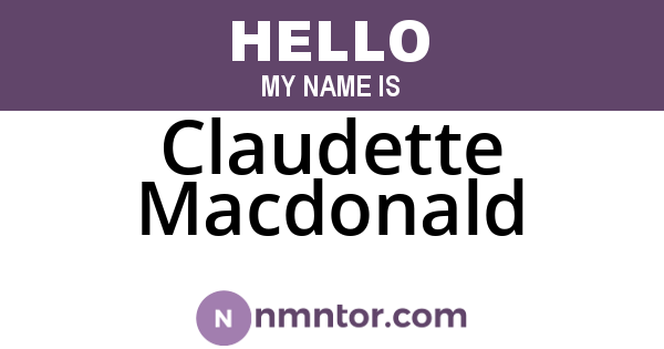 Claudette Macdonald