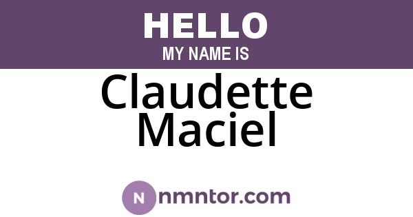 Claudette Maciel