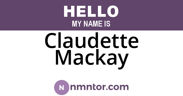 Claudette Mackay