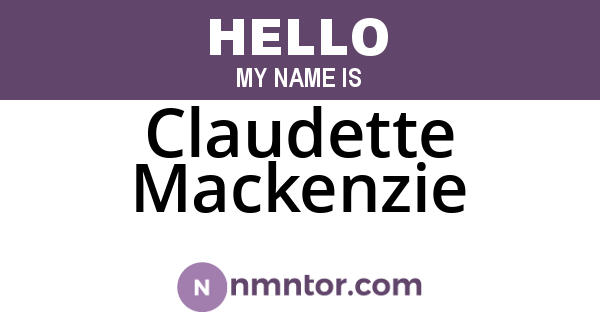 Claudette Mackenzie