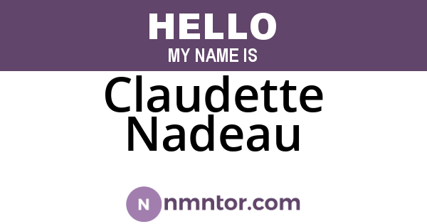 Claudette Nadeau