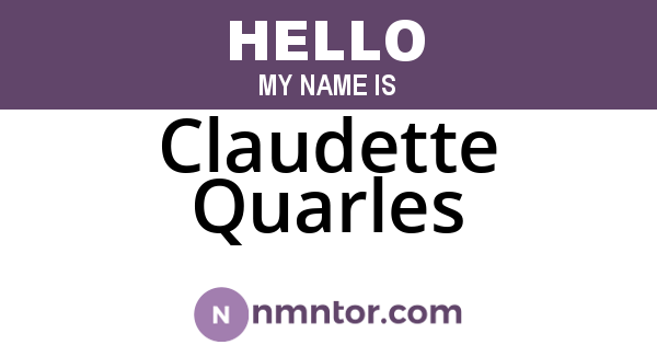 Claudette Quarles