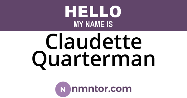Claudette Quarterman