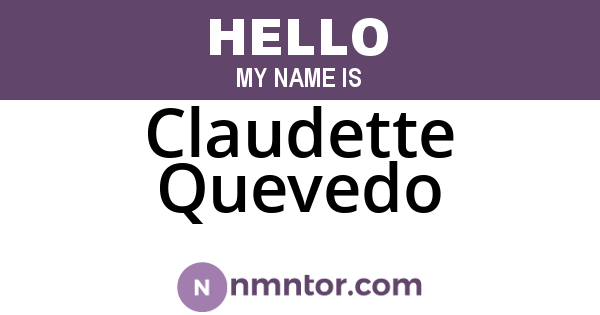 Claudette Quevedo