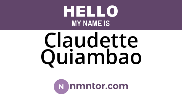 Claudette Quiambao