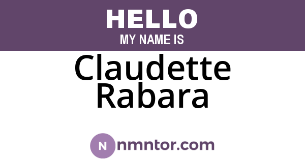 Claudette Rabara