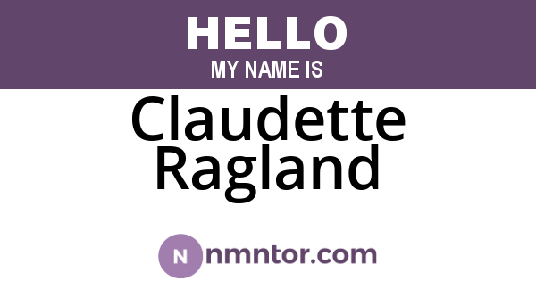 Claudette Ragland