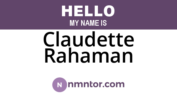 Claudette Rahaman