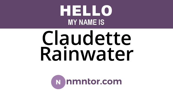 Claudette Rainwater