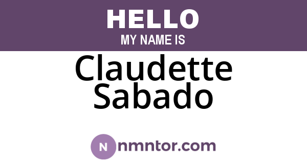Claudette Sabado