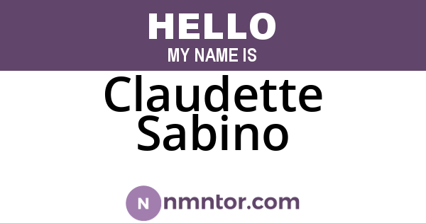 Claudette Sabino