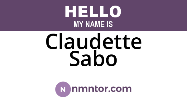 Claudette Sabo