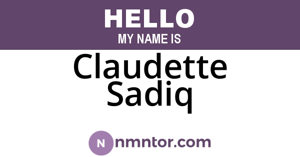 Claudette Sadiq