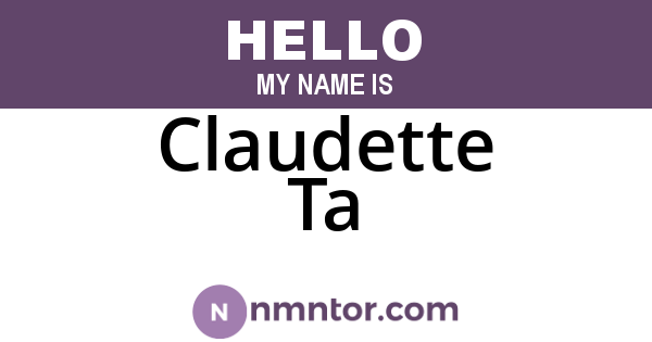 Claudette Ta
