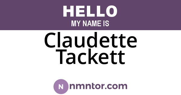 Claudette Tackett