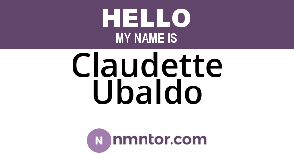 Claudette Ubaldo