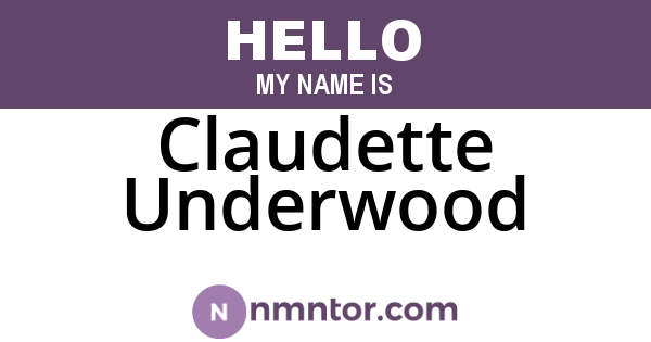 Claudette Underwood