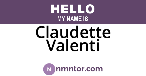 Claudette Valenti