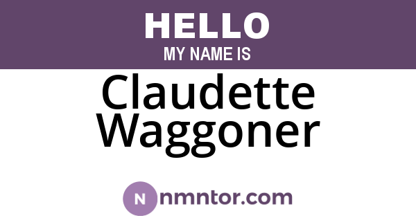 Claudette Waggoner