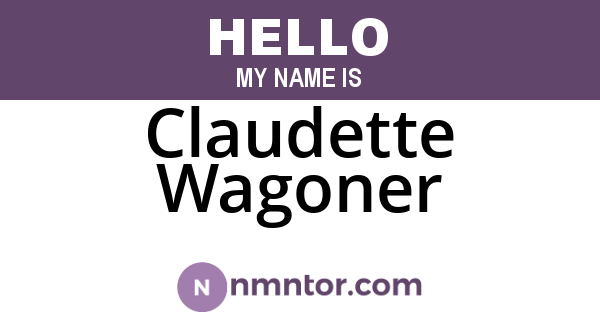 Claudette Wagoner