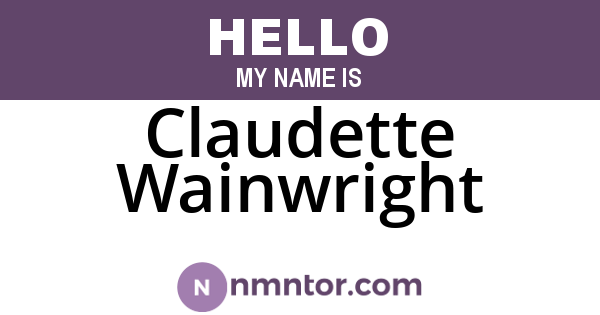 Claudette Wainwright