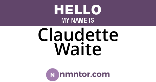 Claudette Waite