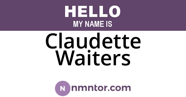 Claudette Waiters