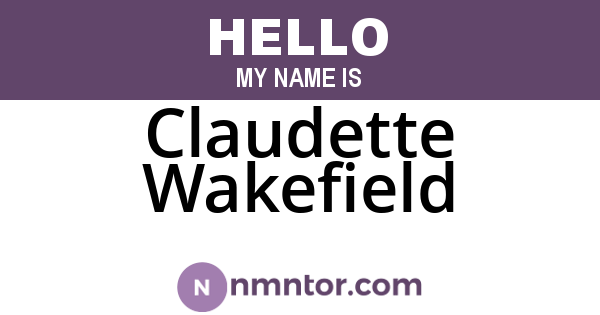 Claudette Wakefield