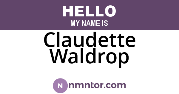 Claudette Waldrop