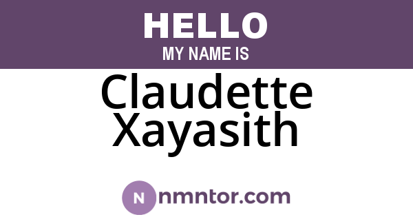 Claudette Xayasith