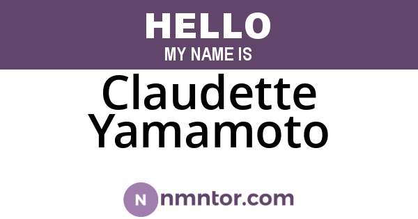 Claudette Yamamoto
