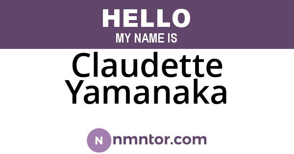 Claudette Yamanaka