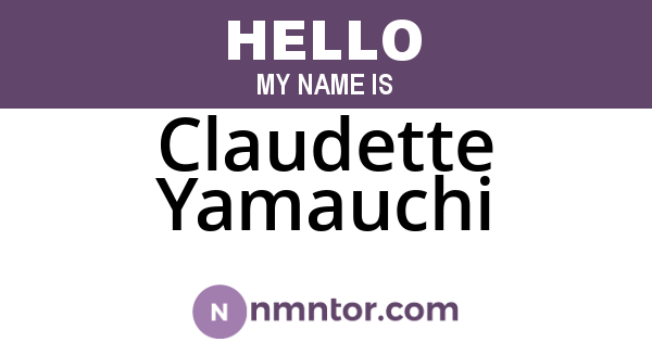 Claudette Yamauchi