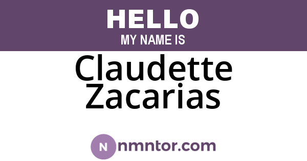 Claudette Zacarias