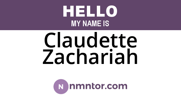 Claudette Zachariah