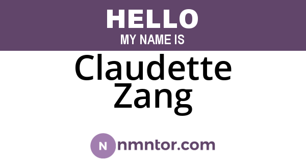 Claudette Zang