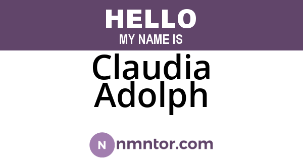 Claudia Adolph
