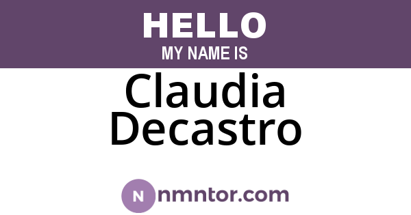 Claudia Decastro