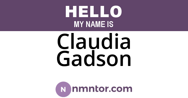 Claudia Gadson