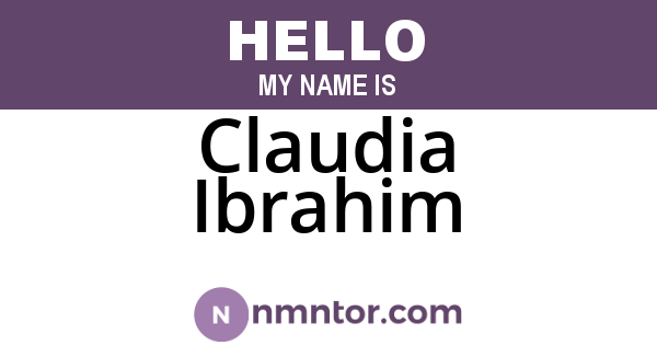 Claudia Ibrahim
