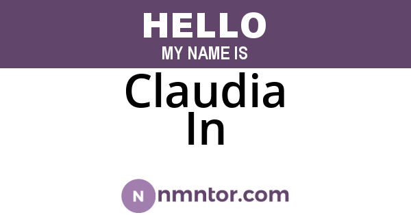 Claudia In